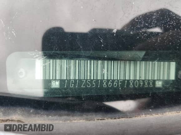 2006 Chevrolet Malibu 1FL с VIN 1G1ZS51866F180988, выставлен на аукционе Copart как лот 83778225 с пробегом 235 656 миль миль и Списание • Salvage title. История ставок и продаж доступна на DreamBid. Изображение 12.