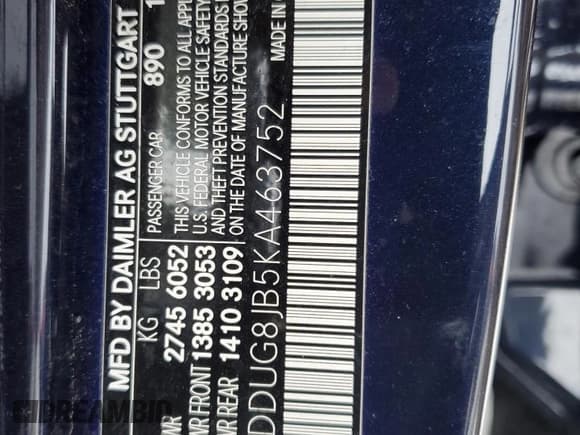 ✅ 2019 Mercedes-Benz S 63 AMG • VIN: WDDUG8JB5KA463752 • Lot: 88930085. Wystawiony na Copart z przebiegiem 27 425 mil. Bezpłatny archiwum sprzedaży aukcyjnych z USA i szczegółowy raport historii pojazdu na DreamBid. Zdjęcie 13.