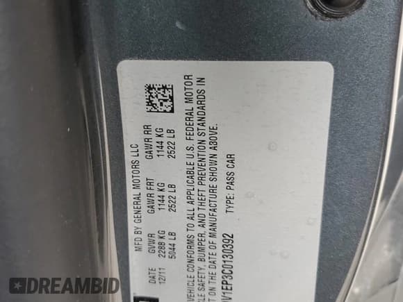 ✅ 2012 Cadillac CTS-V • VIN: 1G6DV1EP3C0130392 • Лот: 52938365. Опубликован ранее на Copart с пробегом 70 038 миль. Бесплатный доступ к архиву аукционных продаж из США и подробный отчёт об истории автомобиля на DreamBid. Изображение 12.