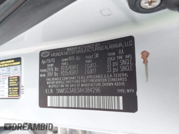 ✅ 2010 Hyundai Santa Fe GLS • VIN: 5NMSG3AB3AH384296 • Лот: 43223357. Опубликован ранее на IAAI с пробегом 160 962 миль. Бесплатный доступ к архиву аукционных продаж из США и подробный отчёт об истории автомобиля на DreamBid. Изображение 9.