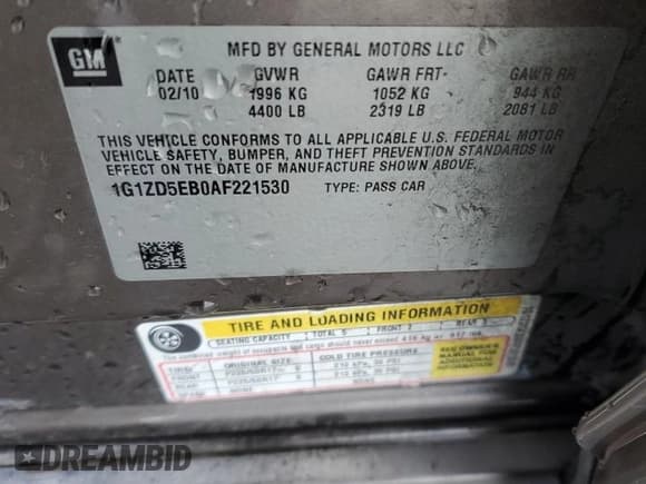 ✅ 2010 Chevrolet Malibu 2LT • VIN: 1G1ZD5EB0AF221530 • Lot: 81290604. Listed on Copart with 123,636 mi. Free auction sales archive from the USA and detailed vehicle history report at DreamBid. Image 12.