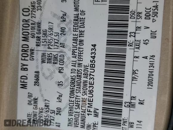 ✅ 2007 Ford Explorer XLT • VIN: 1FMEU63E37UB54334 • Лот: 81029505. Опубликован ранее на Copart с пробегом 251 073 миль. Бесплатный доступ к архиву аукционных продаж из США и подробный отчёт об истории автомобиля на DreamBid. Изображение 13.