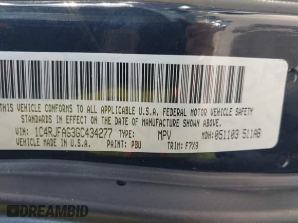 ✅ 2016 Jeep Grand Cherokee Laredo • VIN: 1C4RJFAG3GC434277 • Лот: 43255766. Опубликован ранее на IAAI с пробегом Не указан. Бесплатный доступ к архиву аукционных продаж из США и подробный отчёт об истории автомобиля на DreamBid. Изображение 9.