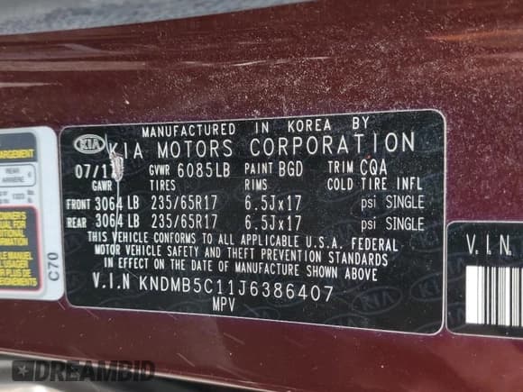 ✅ 2018 Kia Sedona LX • VIN: KNDMB5C11J6386407 • Лот: 82018225. Опубликован ранее на Copart с пробегом 212 796 миль. Бесплатный доступ к архиву аукционных продаж из США и подробный отчёт об истории автомобиля на DreamBid. Изображение 13.