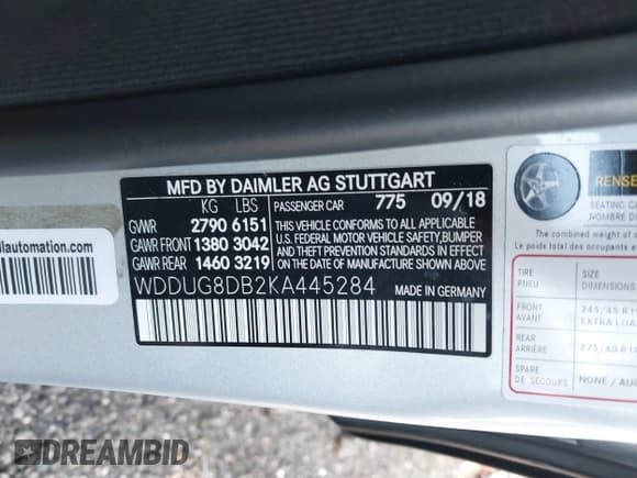 ✅ 2019 Mercedes-Benz S 560 • VIN: WDDUG8DB2KA445284 • Lot: 40861068. Wystawiony na IAAI z przebiegiem 49 279 mil. Bezpłatny archiwum sprzedaży aukcyjnych z USA i szczegółowy raport historii pojazdu na DreamBid. Zdjęcie 9.