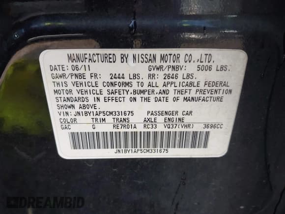 ✅ 2012 Infiniti M • VIN: JN1BY1AP5CM331675 • Lot: 42802526. Wystawiony na IAAI z przebiegiem 215 239 mil. Bezpłatny archiwum sprzedaży aukcyjnych z USA i szczegółowy raport historii pojazdu na DreamBid. Zdjęcie 9.