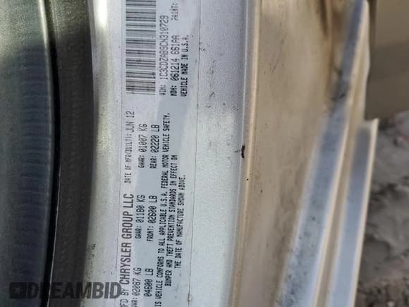 ✅ 2012 Dodge Avenger SE • VIN: 1C3CDZAB9CN310729 • Лот: 74069514. Опубликован ранее на Copart с пробегом Не указан. Бесплатный доступ к архиву аукционных продаж из США и подробный отчёт об истории автомобиля на DreamBid. Изображение 12.