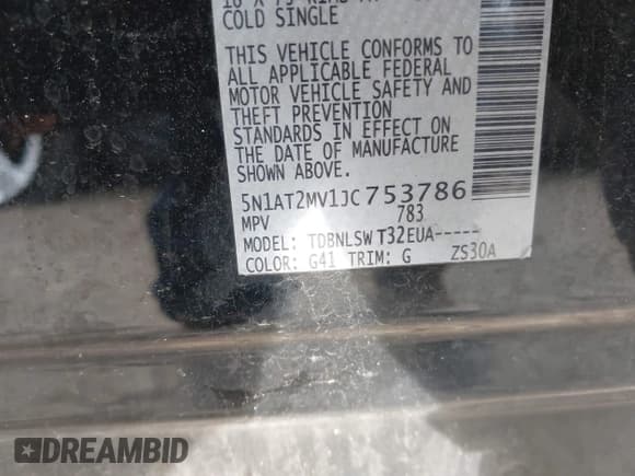 ✅ 2018 Nissan Rogue SV • VIN: 5N1AT2MV1JC753786 • Лот: 42501598. Опубликован ранее на IAAI с пробегом 109 736 миль. Бесплатный доступ к архиву аукционных продаж из США и подробный отчёт об истории автомобиля на DreamBid. Изображение 9.