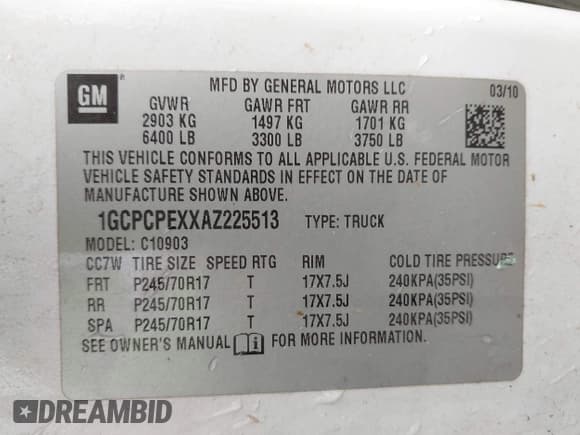 ✅ 2010 Chevrolet Silverado 1500 Work Truck • VIN: 1GCPCPEXXAZ225513 • Lot: 42210339. Listed on IAAI with 329,976 mi. Free auction sales archive from the USA and detailed vehicle history report at DreamBid. Image 9.