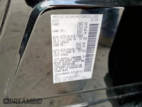 ✅ 2014 Infiniti QX60 • VIN: 5N1AL0MN6EC524952 • Lot: 92525305. Listed on Copart with 147,911 mi. Free auction sales archive from the USA and detailed vehicle history report at DreamBid. Image 14.