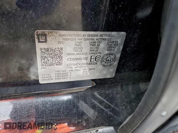 ✅ 2017 Cadillac Escalade Premium Luxury • VIN: 1GYS4CKJ5HR405339 • Лот: 93511675. Опубликован ранее на Copart с пробегом Не указан. Бесплатный доступ к архиву аукционных продаж из США и подробный отчёт об истории автомобиля на DreamBid. Изображение 14.