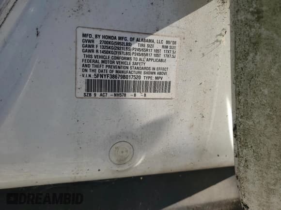 ✅ 2009 Honda Pilot EX-L • VIN: 5FNYF38679B017520 • Lot: 91252245. Wystawiony na Copart z przebiegiem 291 995 mil. Bezpłatny archiwum sprzedaży aukcyjnych z USA i szczegółowy raport historii pojazdu na DreamBid. Zdjęcie 13.