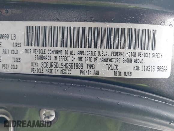 ✅ 2017 Ram 2500 SLT • VIN: 3C6UR5DL9HG561899 • Lot: 42071797. Wystawiony na IAAI z przebiegiem 134 808 mil. Bezpłatny archiwum sprzedaży aukcyjnych z USA i szczegółowy raport historii pojazdu na DreamBid. Zdjęcie 9.