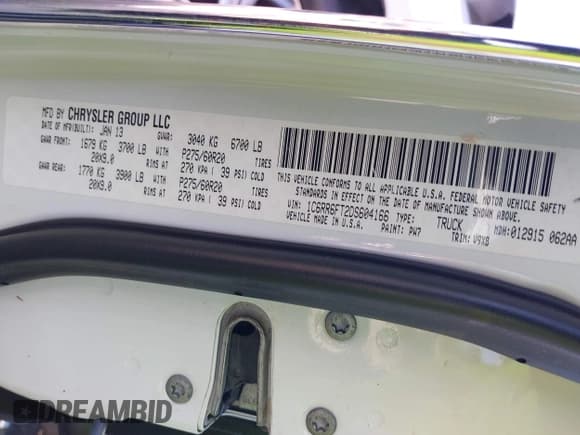 ✅ 2013 Ram 1500 Express • VIN: 1C6RR6FT2DS604166 • Lot: 43697630. Wystawiony na IAAI z przebiegiem 205 664 mil. Bezpłatny archiwum sprzedaży aukcyjnych z USA i szczegółowy raport historii pojazdu na DreamBid. Zdjęcie 9.