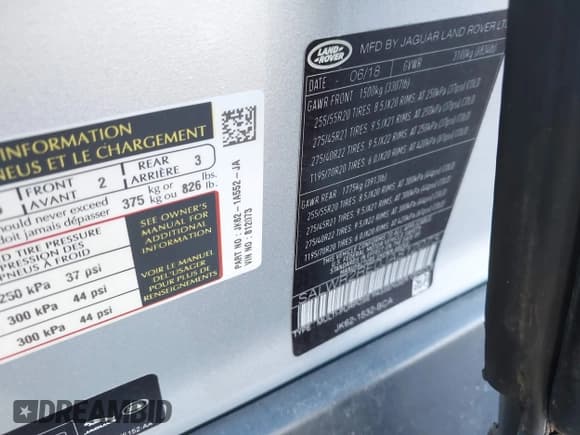 ✅ 2018 Land Rover Range Rover Sport • VIN: SALWR2RE0JA812073 • Lot: 41684364. Listed on IAAI with 76,626 mi. Free auction sales archive from the USA and detailed vehicle history report at DreamBid. Image 9.