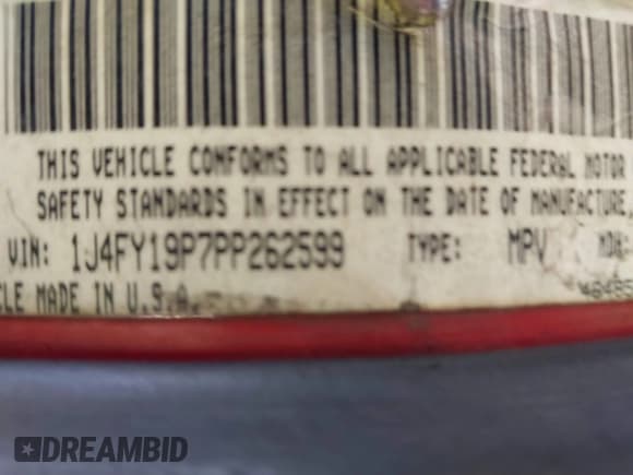 ✅ 1993 Jeep Wrangler S • VIN: 1J4FY19P7PP262599 • Lot: 43670777. Listed on IAAI with 230,133 mi. Free auction sales archive from the USA and detailed vehicle history report at DreamBid. Image 9.