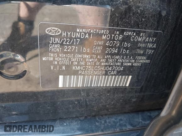 ✅ 2017 Hyundai Ioniq SEL • VIN: KMHC75LC5HU047004 • Lot: 42036423. Wystawiony na IAAI z przebiegiem 132 260 mil. Bezpłatny archiwum sprzedaży aukcyjnych z USA i szczegółowy raport historii pojazdu na DreamBid. Zdjęcie 9.