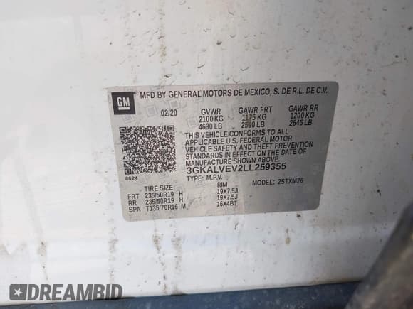 ✅ 2020 GMC Terrain SLT • VIN: 3GKALVEV2LL259355 • Lot: 42371288. Wystawiony na IAAI z przebiegiem 127 817 mil. Bezpłatny archiwum sprzedaży aukcyjnych z USA i szczegółowy raport historii pojazdu na DreamBid. Zdjęcie 9.