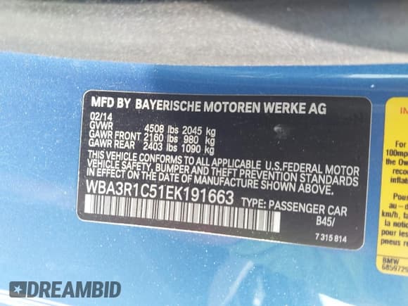 ✅ 2014 BMW 4 Series 435i • VIN: WBA3R1C51EK191663 • Лот: 42905097. Опубликован ранее на IAAI с пробегом 98 719 миль. Бесплатный доступ к архиву аукционных продаж из США и подробный отчёт об истории автомобиля на DreamBid. Изображение 9.