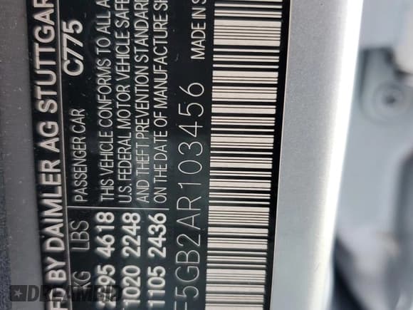 ✅ 2010 Mercedes-Benz C 350 Sport • VIN: WDDGF5GB2AR103456 • Lot: 61009845. Listed on Copart with 96,737 mi. Free auction sales archive from the USA and detailed vehicle history report at DreamBid. Image 12.