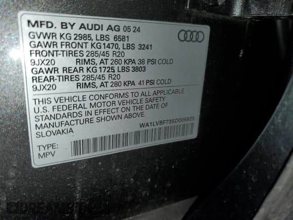 ✅ 2025 Audi Q7 Premium Plus • VIN: WA1LVBF73SD005925 • Lot: 58601935. Listed on Copart with 7,892 mi. Free auction sales archive from the USA and detailed vehicle history report at DreamBid. Image 14.