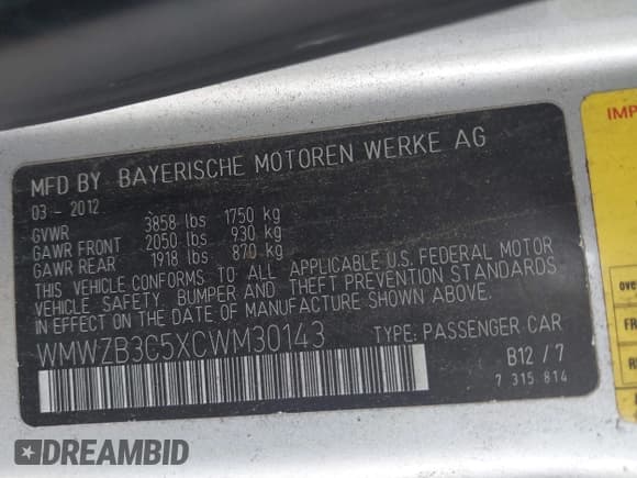 ✅ 2012 MINI Countryman • VIN: WMWZB3C5XCWM30143 • Lot: 42404893. Listed on IAAI with 143,836 mi. Free auction sales archive from the USA and detailed vehicle history report at DreamBid. Image 9.