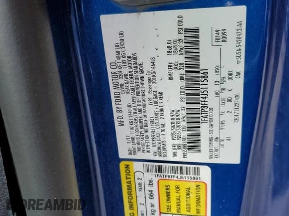 ✅ 2018 Ford Mustang GT Premium • VIN: 1FATP8FF4J5115861 • Lot: 87112955. Wystawiony na Copart z przebiegiem 68 949 mil. Bezpłatny archiwum sprzedaży aukcyjnych z USA i szczegółowy raport historii pojazdu na DreamBid. Zdjęcie 12.