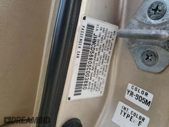 ✅ 1995 Honda Accord EX • VIN: JHMCD5660SC003880 • Лот: 49797005. Опубликован ранее на Copart с пробегом 311 016 миль. Бесплатный доступ к архиву аукционных продаж из США и подробный отчёт об истории автомобиля на DreamBid. Изображение 14.