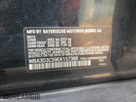 ✅ 2014 BMW 3 Series 328d • VIN: WBA3D3C59EK157366 • Лот: 85369345. Опубликован ранее на Copart с пробегом 191 317 миль. Бесплатный доступ к архиву аукционных продаж из США и подробный отчёт об истории автомобиля на DreamBid. Изображение 12.