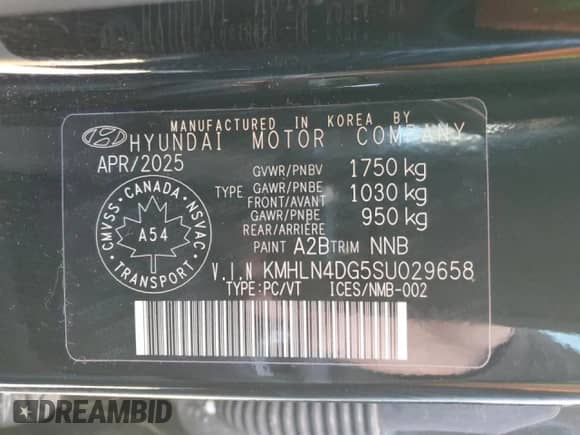 2025 Hyundai Elantra Preferred z VIN KMHLN4DG5SU029658, wystawiony jako Copart lot #84768765 z przebiegiem 12 053 mil mil oraz Szkoda całkowita • Salvage title. Historia ofert i sprzedaży dostępna na DreamBid. Obrazek 13.