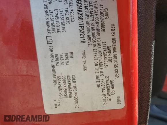 ✅ 2007 Chevrolet Silverado 2500HD 1LT • VIN: 1GCHK23617F522118 • Lot: 76400054. Wystawiony na Copart z przebiegiem 316 827 mil. Bezpłatny archiwum sprzedaży aukcyjnych z USA i szczegółowy raport historii pojazdu na DreamBid. Zdjęcie 14.