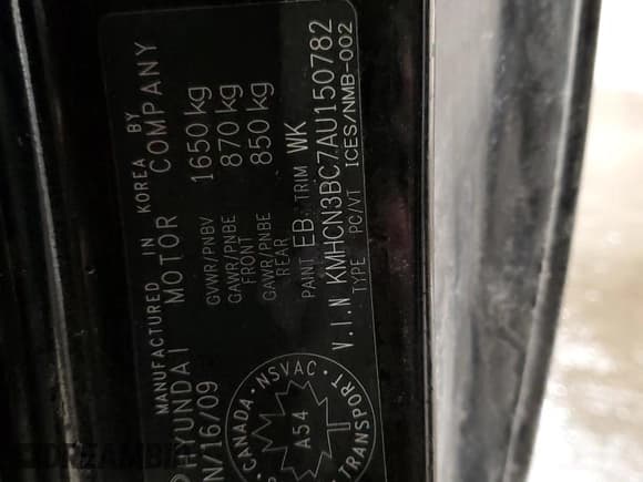 ✅ 2010 Hyundai Accent GL • VIN: KMHCN3BC7AU150782 • Лот: 41962845. Опубликован ранее на Copart с пробегом 196 392 миль. Бесплатный доступ к архиву аукционных продаж из США и подробный отчёт об истории автомобиля на DreamBid. Изображение 12.