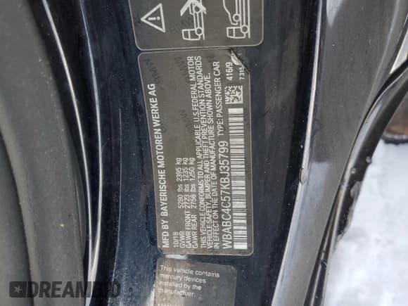 ✅ 2019 BMW 8 Series M850i xDrive • VIN: WBABC4C57KBJ35799 • Lot: 85786014. Listed on Copart with Not provided. Free auction sales archive from the USA and detailed vehicle history report at DreamBid. Image 12.