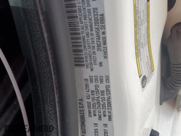 ✅ 2014 FIAT 500L Pop • VIN: ZFBCFAAH5EZ001320 • Lot: 84796475. Listed on Copart with 82,006 mi. Free auction sales archive from the USA and detailed vehicle history report at DreamBid. Image 12.