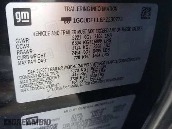 ✅ 2023 Chevrolet Silverado 1500 RST • VIN: 1GCUDEEL6PZ290773 • Lot: 52787265. Wystawiony na Copart z przebiegiem 24 943 mil. Bezpłatny archiwum sprzedaży aukcyjnych z USA i szczegółowy raport historii pojazdu na DreamBid. Zdjęcie 12.