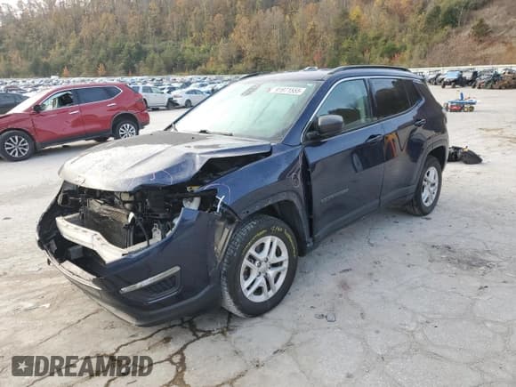 ✅ 2019 Jeep Compass Sport • VIN: 3C4NJCAB4KT677305 • Lot: 91971555. Wystawiony na Copart z przebiegiem 79 811 mil. Bezpłatny archiwum sprzedaży aukcyjnych z USA i szczegółowy raport historii pojazdu na DreamBid. Zdjęcie 1.