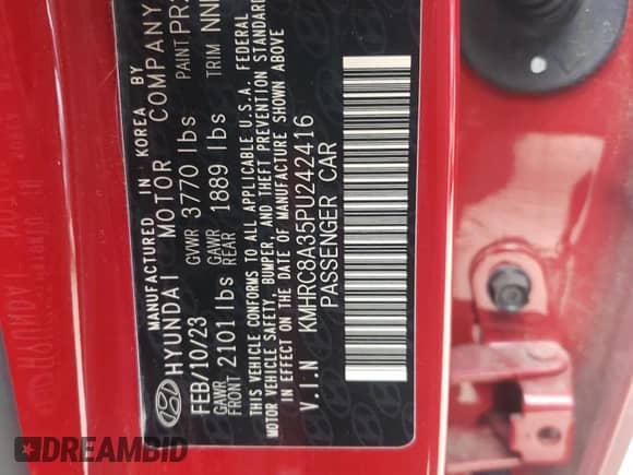 ✅ 2023 Hyundai Venue SEL • VIN: KMHRC8A35PU242416 • Лот: 64942194. Размещён на Copart с пробегом 57 372 миль миль. Получите бесплатный доступ к архиву аукционных продаж из США и посмотрите подробный отчёт об истории автомобиля на DreamBid. Изображение 13.