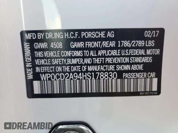 ✅ 2017 Porsche 911 Turbo • VIN: WP0CD2A94HS178830 • Lot: 73753954. Wystawiony na Copart z przebiegiem Nie podano. Bezpłatny archiwum sprzedaży aukcyjnych z USA i szczegółowy raport historii pojazdu na DreamBid. Zdjęcie 12.