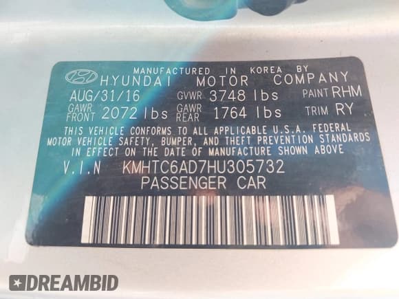 ✅ 2017 Hyundai Veloster Value Edition • VIN: KMHTC6AD7HU305732 • Lot: 43358586. Wystawiony na IAAI z przebiegiem 158 569 mil. Bezpłatny archiwum sprzedaży aukcyjnych z USA i szczegółowy raport historii pojazdu na DreamBid. Zdjęcie 9.