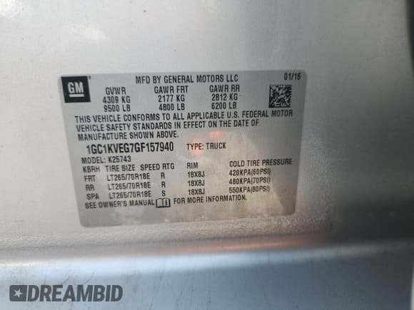 ✅ 2016 Chevrolet Silverado 2500HD LT • VIN: 1GC1KVEG7GF157940 • Лот: 81871315. Опубликован ранее на Copart с пробегом 36 663 миль. Бесплатный доступ к архиву аукционных продаж из США и подробный отчёт об истории автомобиля на DreamBid. Изображение 12.