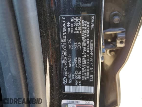 2022 Hyundai Santa Cruz SEL с VIN 5NTJBDAE5NH010115, выставлен на аукционе Copart как лот 42498165 с пробегом 54 913 миль миль и Списание • Salvage title. История ставок и продаж доступна на DreamBid. Изображение 12.