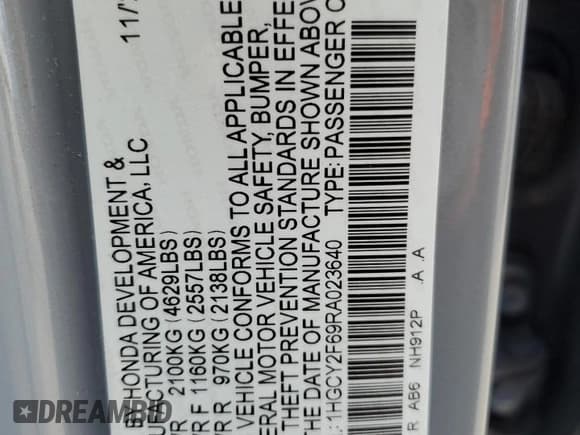 ✅ 2024 Honda Accord EX-L • VIN: 1HGCY2F69RA023640 • Lot: 87405535. Listed on Copart with 19,478 mi. Free auction sales archive from the USA and detailed vehicle history report at DreamBid. Image 12.