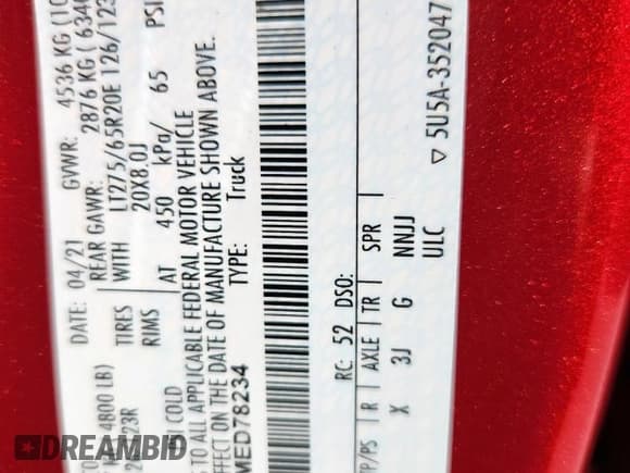 ✅ 2021 Ford F-250 XL • VIN: 1FT7W2BN2MED78234 • Lot: 84732075. Wystawiony na Copart z przebiegiem 46 074 mil. Bezpłatny archiwum sprzedaży aukcyjnych z USA i szczegółowy raport historii pojazdu na DreamBid. Zdjęcie 12.