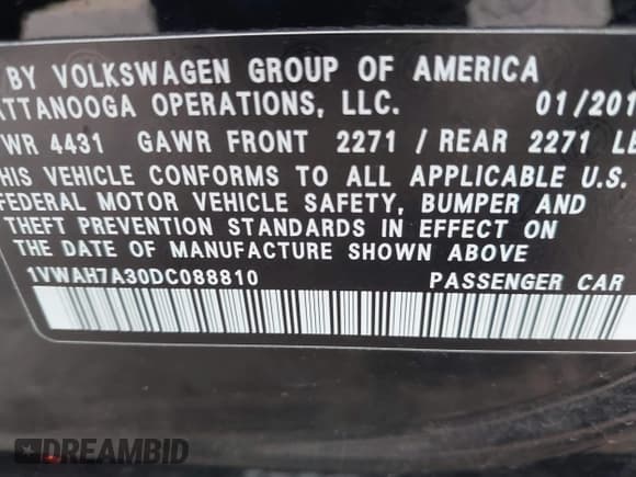 ✅ 2013 Volkswagen Passat Wolfsburg Edition • VIN: 1VWAH7A30DC088810 • Лот: 41807791. Опубликован ранее на IAAI с пробегом 97 574 миль. Бесплатный доступ к архиву аукционных продаж из США и подробный отчёт об истории автомобиля на DreamBid. Изображение 9.