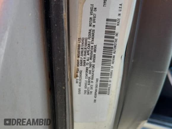 ✅ 2005 Subaru Legacy • VIN: 4S3BP686156317483 • Лот: 81116255. Опубликован ранее на Copart с пробегом 287 778 миль. Бесплатный доступ к архиву аукционных продаж из США и подробный отчёт об истории автомобиля на DreamBid. Изображение 12.