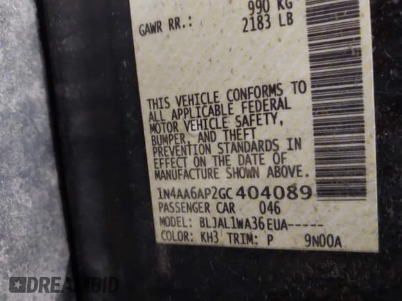 ✅ 2016 Nissan Maxima SV • VIN: 1N4AA6AP2GC404089 • Лот: 42022762. Опубликован ранее на IAAI с пробегом 115 610 миль. Бесплатный доступ к архиву аукционных продаж из США и подробный отчёт об истории автомобиля на DreamBid. Изображение 9.