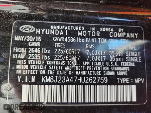 ✅ 2017 Hyundai Tucson SE • VIN: KM8J23A47HU262759 • Lot: 82236315. Wystawiony na Copart z przebiegiem 74 654 mil. Bezpłatny archiwum sprzedaży aukcyjnych z USA i szczegółowy raport historii pojazdu na DreamBid. Zdjęcie 14.