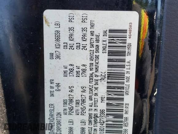 2004 Dodge 1500 SLT with VIN 1D7HU18D14S777386, listed as a Copart auction lot 69720634 with 151,840 mi miles and Clean title. Bid and sale history available at DreamBid. Image 12.