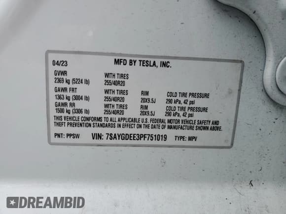 ✅ 2023 Tesla Model Y Long Range • VIN: 7SAYGDEE3PF751019 • Лот: 57972885. Опубликован ранее на Copart с пробегом 24 591 миль. Бесплатный доступ к архиву аукционных продаж из США и подробный отчёт об истории автомобиля на DreamBid. Изображение 14.