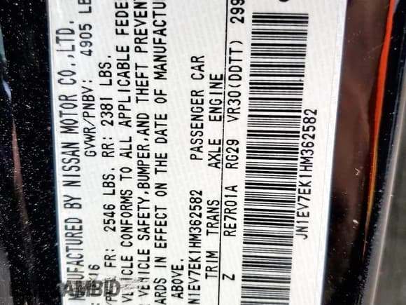 ✅ 2017 Infiniti Q60 Sport • VIN: JN1EV7EK1HM362582 • Lot: 66569975. Listed on Copart with 60,620 mi. Free auction sales archive from the USA and detailed vehicle history report at DreamBid. Image 12.